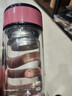 双层玻璃杯隔热防爆小号便携旅行防烫家用迷你随手杯简约加厚双层 粉色盖多彩杯 188ml 1只 实拍图