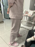 MUJI[自营限定款]女士无侧缝 双层纱织睡衣  软棉棉内衣 浅粉色格纹 M 实拍图