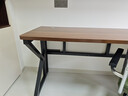 韵他实木电脑桌子双人电竞桌台式办公桌简约现代学习桌长方形书桌 黑胡桃桌+黑架【升级特厚30mm实木桌面】 220*60*75cm 实拍图