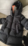 保姆鹅  【风墙】儿童羽绒服宝宝中长款护脸加厚外套保暖童装[NG2664] 炭黑 130 实拍图