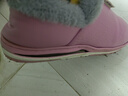 洁丽雅老人棉拖鞋女冬季室内家居防滑厚底包跟皮保暖妈妈老年棉鞋男全包 皮红 38-39 (适合37-38码) 实拍图