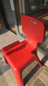 禧天龙加厚防滑耐磨家用餐椅休闲板圆凳大号换鞋凳子塑料凳靠背凳红色 实拍图