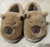 卡皮巴拉冬季儿童包跟棉鞋保暖居家毛毛EVA底防滑中小童宝宝棉拖 升级版环保材质浅咖色 12 32/33鞋内长19.5适合脚长18.5 实拍图