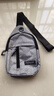 【运动胸包】跑步包男休闲斜挎包手机包防泼水健身包男女通用 灰色 实拍图