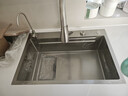 摩恩阳光系列厨房水槽大单槽洗菜盆一体盆304不锈钢台上中下家用洗碗水池 四孔集渣银色水槽-圆形抽拉顶配 68*46CM 实拍图