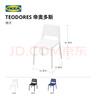 宜家（IKEA）帝奥多斯可堆叠白色餐桌椅凳子家用靠背现代简约塑料 黑色 实拍图