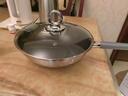 三禾0涂层炒锅无涂层不粘锅304钛不锈钢电磁炉通用炒菜锅30cmLC30S16 实拍图