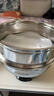 惠当家（Hui Dang Jia）电热锅电炒锅电煮锅电蒸锅加厚无涂层电锅一体多功能锅电火锅大容量大功率家用炒菜不锈钢锅 【经典小开关】26CM单笼(标准不锈钢款) 实拍图