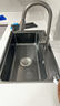 欧琳（OULIN）厨房水槽大单槽台下盆洗菜盆三孔系列一体盆纳米sus304不锈钢616H 实拍图