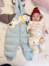 巴拉巴拉童装婴儿连体羽绒服轻薄羽绒服宝宝衣服2025冬装抱衣爬服男童女童 蓝色小熊-白鸭绒 73 cm-充绒量37g 实拍图