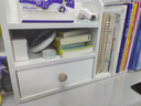桌面置物架书桌收纳架工位桌子上置物柜办公桌文件收纳架小书架 【左侧抽屉款】暖白色56*18*25cm 实拍图
