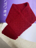 帕罗（PALUOPO）【新年礼】秋冬加厚围巾女100%山羊绒斜纹移针提花围脖保暖御寒 大红夹花 66*12 实拍图