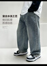 左西男童牛仔裤春秋装儿童裤子2026新款男孩复古直筒长裤 牛仔色 160 实拍图