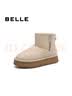 百丽（Belle）保暖舒适时尚百搭小暖炉新款增高雪地靴女鞋潮流短靴D1K2DDD4预售 米白色第二代 38 (240mm) 实拍图