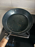 臻三环章丘手工铁锅平底煎锅烤肉煎锅无涂层不易粘锅小平底锅辅食厨具 烤蓝木把 24cm 实拍图