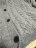 优衣库女装纽花圆领针织开衫/毛衣外套空调衫通勤秋冬新款481477 03 灰色 L 实拍图