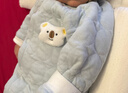 婧麒（JOYNCLEON）婴儿连体衣保暖秋装夹棉婴幼儿宝宝衣服秋冬季新生爬服薄棉套装 蓝色 66cm 实拍图