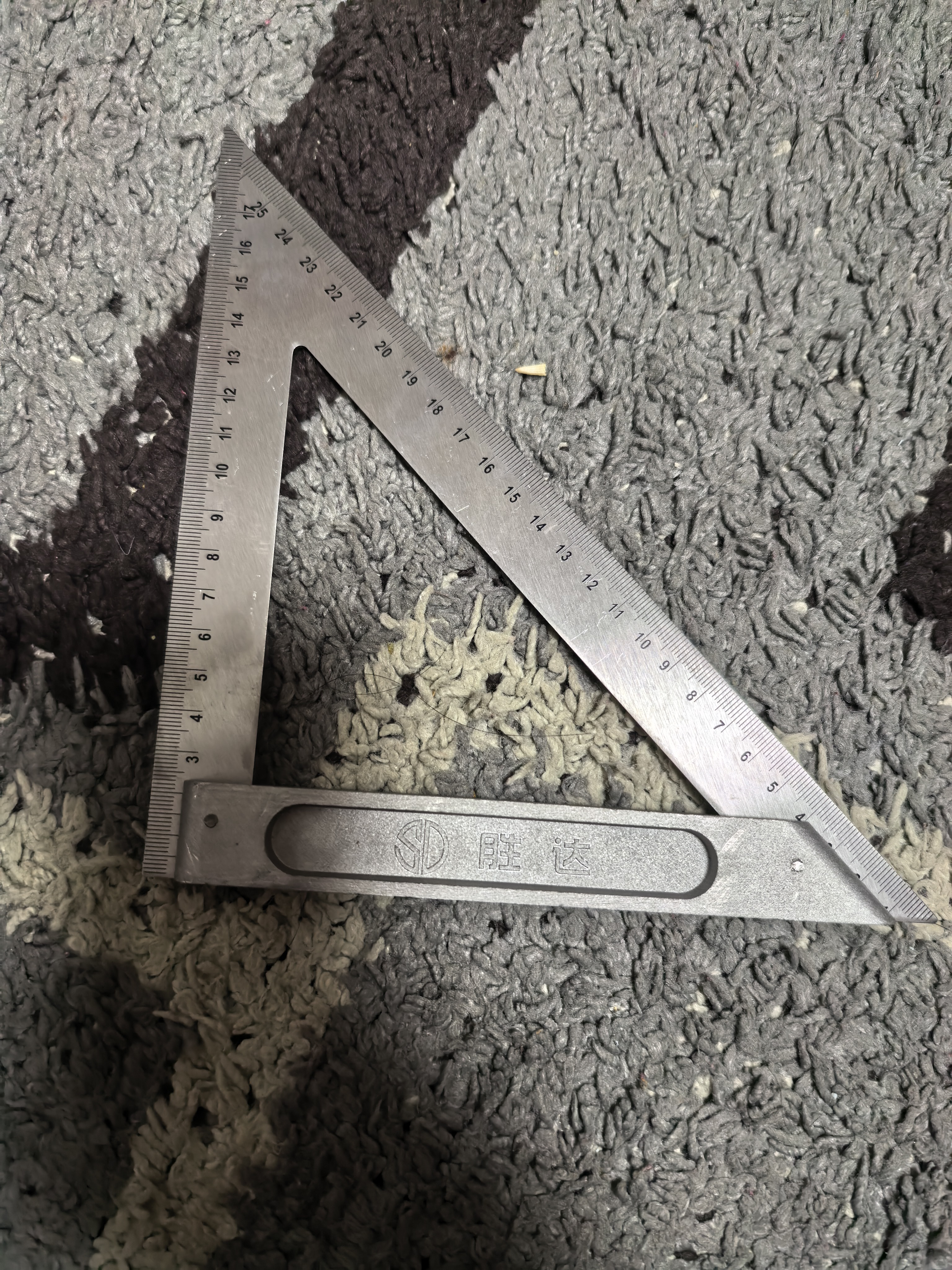 胜达不锈钢三角尺高精度加厚90度木工角尺大号拐尺铝合金三角板200mm 实拍图