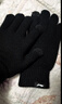 李宁（LI-NING）骑行手套冬季男女士保暖棉毛线针织加绒黑手套触屏防寒电动车 实拍图