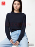 优衣库女装精纺美利奴羊毛圆领针织衫长袖通勤25秋冬新款478330 69 藏青色 M 实拍图