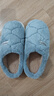 洁丽雅毛绒棉拖鞋秋冬加厚软底男女保暖加绒棉拖鞋蓝灰 42/43 实拍图