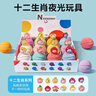 NARBERRY儿童泡澡球带玩具泡泡浴球牛奶浴精油浴盐球洗澡专用多泡泡沐浴球 儿童十二生肖夜光泡澡球【一盒12颗】 实拍图
