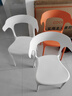 塑料靠背椅子加厚家用小户型餐厅桌可叠放牛角椅轻奢高级扶手餐椅 橘色单把装【加固牛角椅】 实拍图
