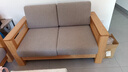 源氏木语全实木沙发新中式小户型橡木沙发现代简约客厅三人位沙发 (原木色)1.5米双人位(布艺三色可选) 组合 实拍图