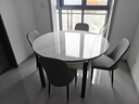 【京喜甄选】岩板餐桌椅组合简约轻奢折叠伸缩可变圆桌小户型饭桌 【黑+白框架】亮光雪山白-菠萝椅款 1.2米 单餐桌【12MM加厚岩板】 实拍图