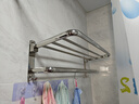 美琦笙毛巾架卫生间免打孔不锈钢浴室浴巾架厕所卫生间壁挂式置物 304不锈钢三件套B 实拍图