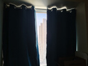 沫梵【窗帘+伸缩杆】窗帘免打孔安装布艺窗帘棉麻感遮光卧室成品套装 湖蓝(遮光约99%左右) 适用宽1.6-2.1米【窗帘高1.8米】 实拍图