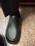 意尔康男鞋秋季羊皮舒适一脚蹬皮鞋男软面套脚商务休闲鞋 59171W黑色 42 实拍图
