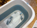木太祖泡澡桶成人洗澡桶折叠浴桶浴盆婴幼儿大人儿童洗澡盆家用洗澡神器 【标准带盖款】1.2m大人-蓝色 实拍图
