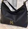 OMI欧米真皮hobo包腋下包女斜挎包轻奢通勤单肩托特包新年情人节礼物 深邃黑(大号) 实拍图