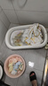 iuu婴儿洗澡盆 可折叠宝宝浴盆大号 洗澡神器躺托浴架新生儿童用品 【北欧灰】+调节感温浴架+脸盆*3 材质：FAD食品级材质检测认证 实拍图