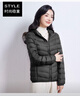 鸭鸭（YAYA）佟丽娅同款轻薄羽绒服女新款秋冬季休闲短款连帽轻便韩版排骨外套 黑色 4XL 实拍图