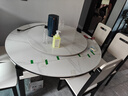 丰舍 餐桌 岩板实木餐桌椅组合现代简约家用小户型餐台可伸缩折叠饭桌 1.2米黑白色-雪山白岩板-实木椅 一桌六椅 实拍图