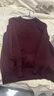 恒源祥100纯色羊毛绒衫羊毛衫男半高领秋冬季长袖套头宽松毛衣男打底衫 酒红色圆  领100%不起球不掉色 XL 175/88A 建议穿140-160斤 领 实拍图