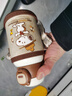 史努比（SNOOPY）儿童保温杯吸管倒水两用学生水杯316不锈钢带杯套水壶杯子500ML咖 实拍图