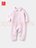 优衣库婴幼儿宝宝压线连体衣长袖爬爬服婴儿衣服478819 10 水粉色 90cm 实拍图