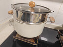 小熊（Bear）含钛陶瓷双层蒸锅 大容量汤锅家用蒸煮锅28cm燃气灶通用JG053-P02 实拍图