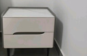 全实木床头柜轻奢岩板储物柜卧室简约现代床边柜皮质小户型收纳柜 卡其色（全实木框架+岩板） 50*40*50cm 实拍图