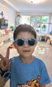 蕉下（beneunder）儿童墨镜防晒太阳镜柔软镜腿男女童眼镜偏光 湖蓝色镜框+灰色镜片 实拍图