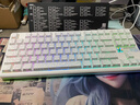 狼蛛（AULA）F87ProV2客制化无线机械键盘电竞游戏专用  蓝牙/2.4G/有线三模连接全键热插拔gasket结构办公键盘 F87ProV2大宗师版【海棠轴】白色等高线 实拍图