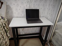 馨美凯电脑桌台式家用简易书桌办公桌简约现代工作台租房卧室学习写字桌 【单桌1.6cm厚桌面】黑架+暖白色 长80cm*宽40cm*高74cm 实拍图