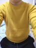 优衣库男装女装柔软绵羊毛圆领针织衫/长袖毛衣毛衫478541 44 亮黄色 L /175/100A 实拍图