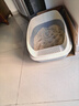 美卡升级款半封闭猫砂盆 大号踏板敞开式防外溅防臭猫厕所便盆银灰色 实拍图