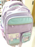 靓宝宝库洛米三到六女孩小学生减负护脊大容量一年级二女童轻便儿童书包 小号蓝紫(适合1-2年级) 实拍图