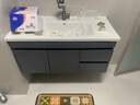 恋派浴室柜 陶瓷一体盆卫生间洗脸盆柜组合悬挂式洗漱台智能洗手盆柜 普通镜柜】珠光灰+陶瓷盆 100cm 实拍图