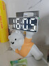 辰鱼奶油风时钟摆件闹钟客厅电视柜桌面摆放钟表台式装饰品创意电子钟 小熊懒懒时钟-黄色 实拍图